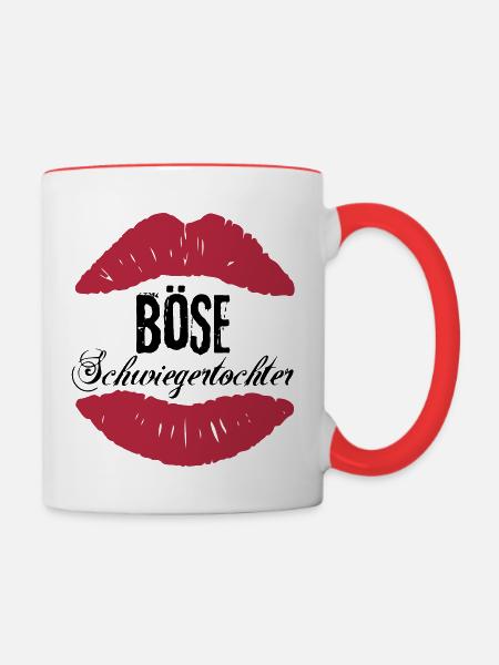 Böse Schwiegertochter - Tasse zweifarbig - Weiß/Rot
