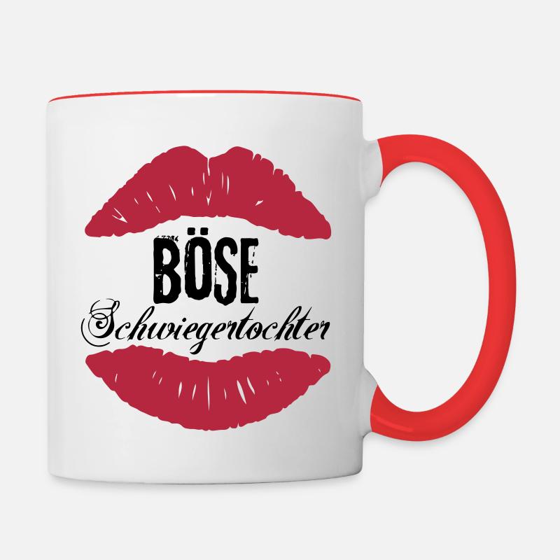 Böse Schwiegertochter - Tasse zweifarbig - Weiß/Rot