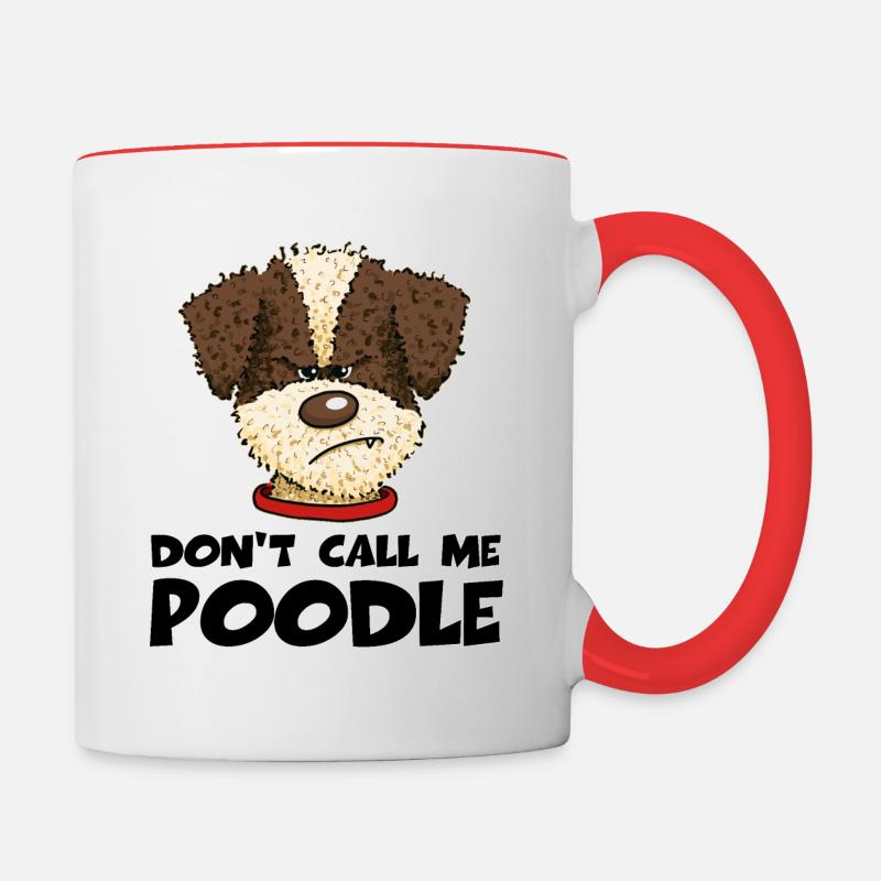Poodle1 1 - Tasse zweifarbig - Weiß/Rot