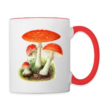 Fliegenpilze giftige Pilze Pilzsammler Fliegenpilz - Tasse zweifarbig - Weiß/Rot - Rechts