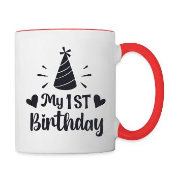 My 1st Birthday - Contrasting Mug - white/red - Right
