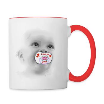 pacifier best dad - Contrasting Mug - white/red - Right