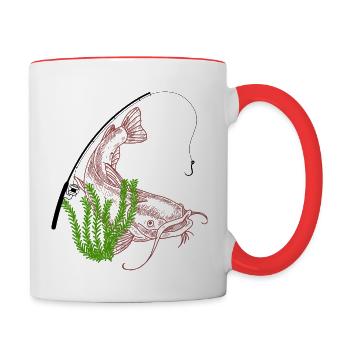 Angelsport Welz - Tasse zweifarbig - Weiß/Rot - Rechts