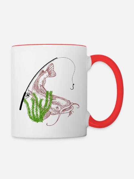 Fishing Welz - Contrasting Mug - white/red