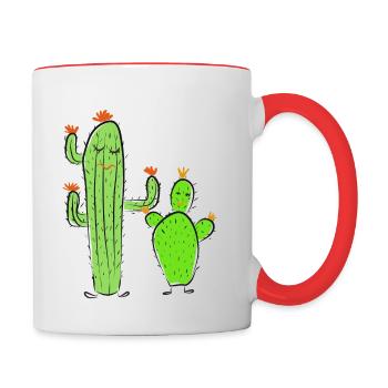 two cacti - Contrasting Mug - white/red - Right
