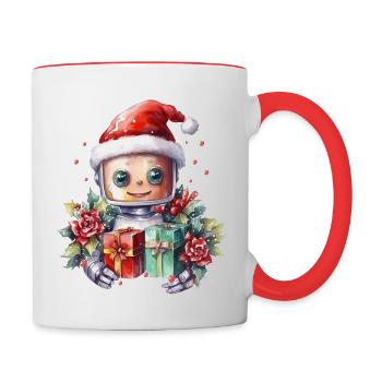 Cute Robot Imp - Contrasting Mug - white/red - Right