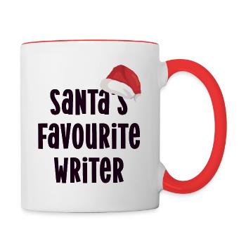 Santa's favourite writer Author Christmas - Contrasting Mug - white/red - Right