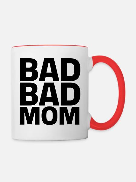 BAD BAD MOM - Tasse zweifarbig - Weiß/Rot