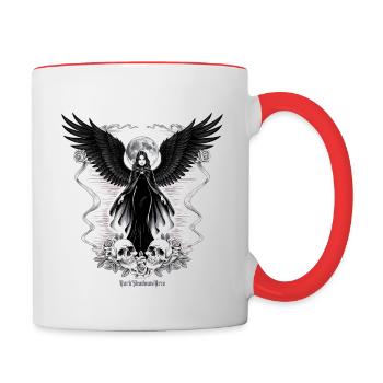 Engel der Dunkelheit - Tasse zweifarbig - Weiß/Rot - Rechts
