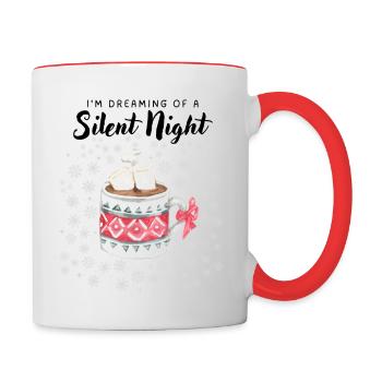 Je rêve d’une nuit silencieuse - Mug contrasté - blanc/rouge - Droite