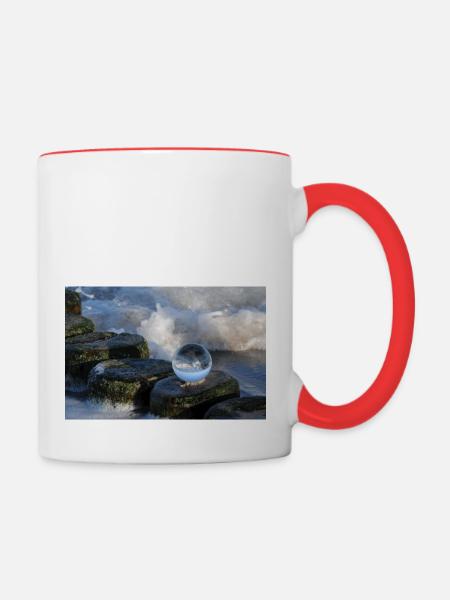 Glaskugel - Tasse zweifarbig - Weiß/Rot