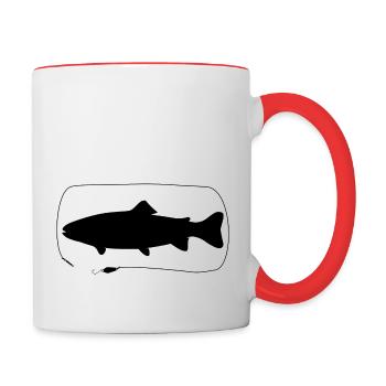 Trout with Spoon - Contrasting Mug - white/red - Right