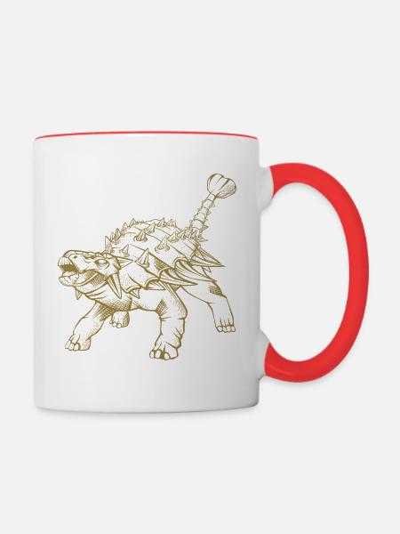 Ankylosaurus - Tasse zweifarbig - Weiß/Rot