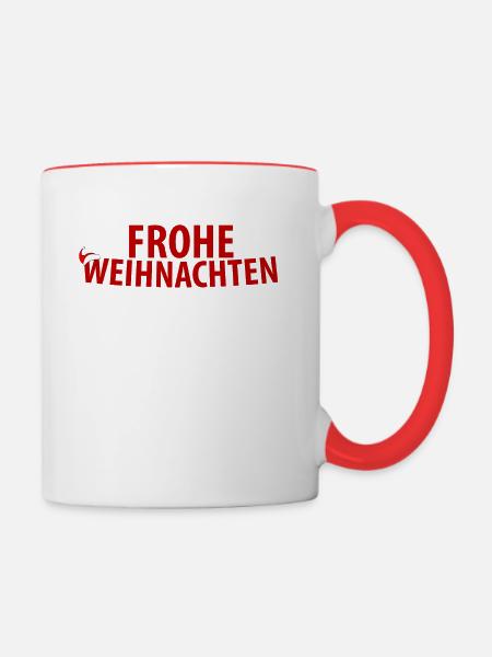 Weihnachtlich - Tasse zweifarbig - Weiß/Rot