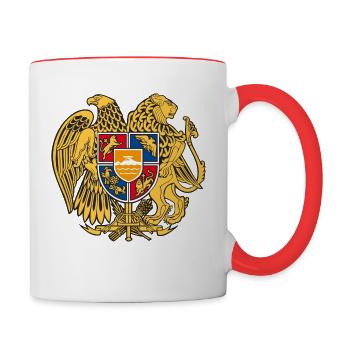 03 Armenien Wappen Armenia Армения T-Shirts - Tasse zweifarbig - Weiß/Rot - Rechts