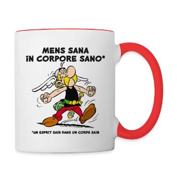 Astérix - Un esprit sain dans un corps sain - Mug contrasté - blanc/rouge - Droite