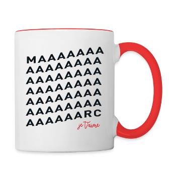 Marc je t'aime - Mug contrasté - blanc/rouge - Droite