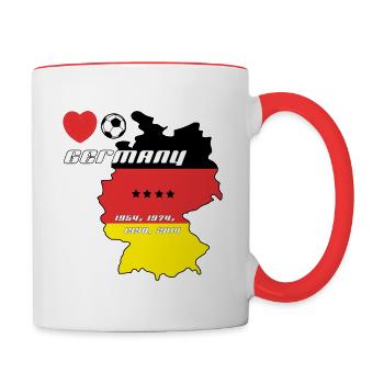Ich Liebe Fussball Germany - Tasse zweifarbig - Weiß/Rot - Rechts