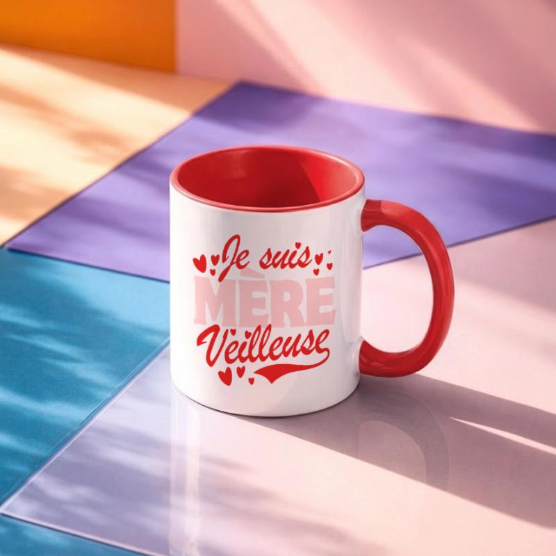Muttertag - Ich bin eine Nachtmutter - Rot Tasse zweifarbig