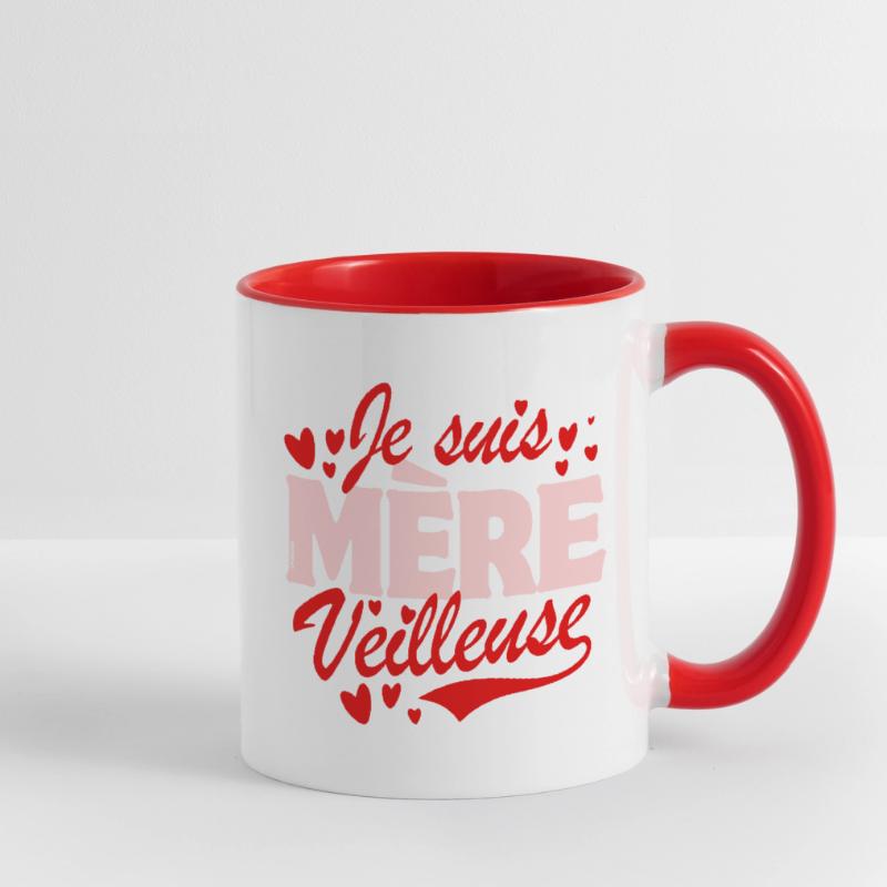 Muttertag - Ich bin eine Nachtmutter - Rot Tasse zweifarbig