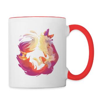 Astrae Mascotte Cartoon Fantasy - Mug contrasté - blanc/rouge - Droite