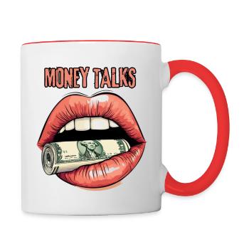 MONEY TALKS - Tasse zweifarbig - Weiß/Rot - Rechts