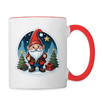 Christmas gnome - Contrasting Mug - white/red - Right