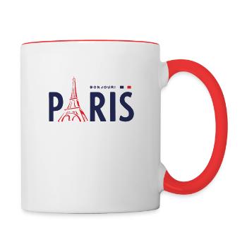 Paris tour eiffel - Mug contrasté - blanc/rouge - Droite