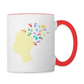 Scooter in the head - Contrasting Mug - white/red - Right