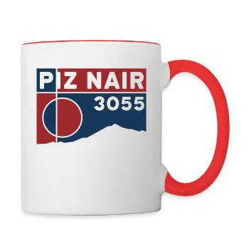 Piz Nair Höhe Wandern St Moritz Seilbahn - Tasse zweifarbig - Weiß/Rot - Rechts