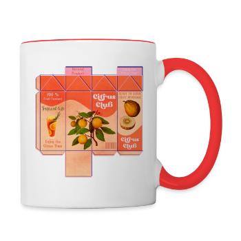Fruity Vintage Juice Carton - Contrasting Mug - white/red - Right