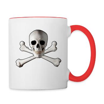 Crane Piraten - Tasse zweifarbig - Weiß/Rot - Rechts