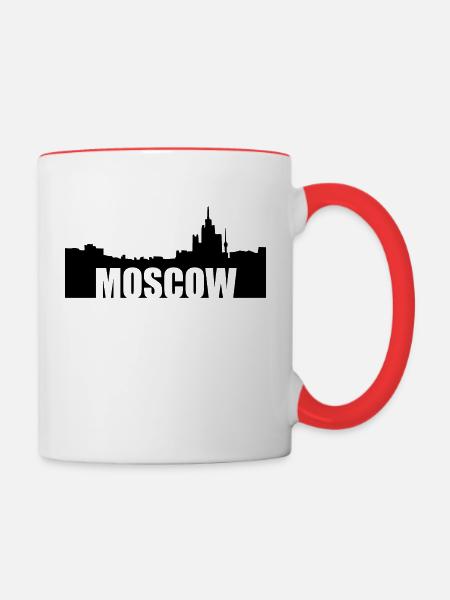 Moskau - Tasse zweifarbig - Weiß/Rot