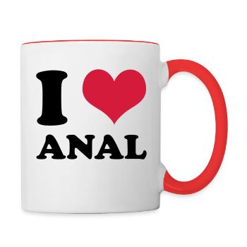 I Love Anal - Tasse zweifarbig - Weiß/Rot - Rechts