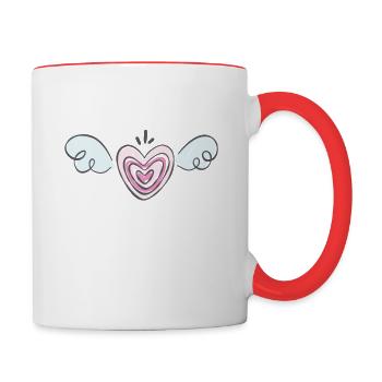 heart wings heart wings - Contrasting Mug - white/red - Right