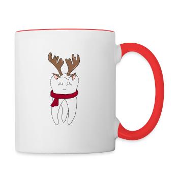 Dentist Christmas - Contrasting Mug - white/red - Right