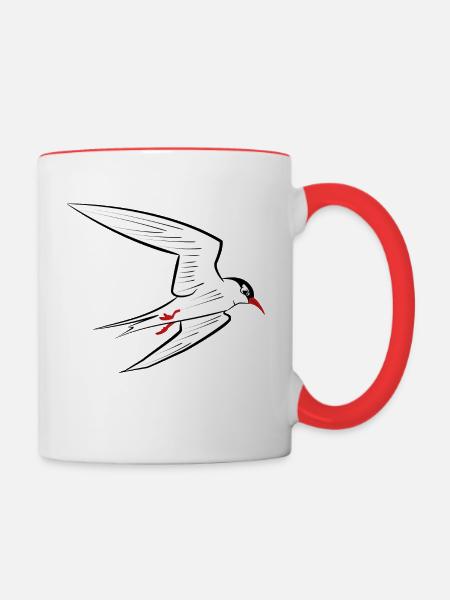 Seeschwalbe - Tasse zweifarbig - Weiß/Rot