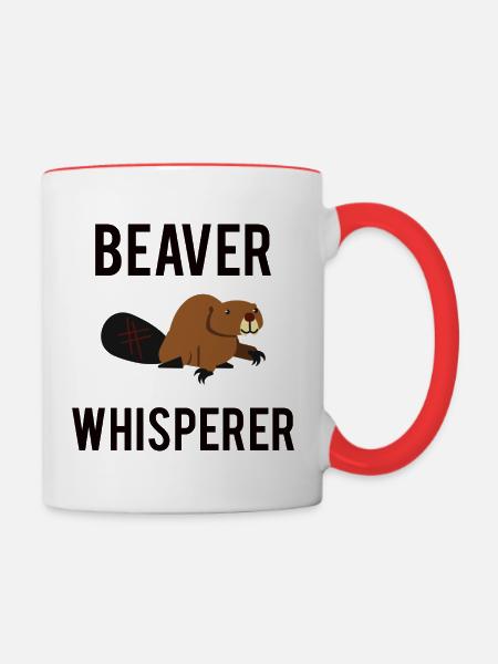 BEAVER: Beaver Whisperer - Tasse zweifarbig - Weiß/Rot