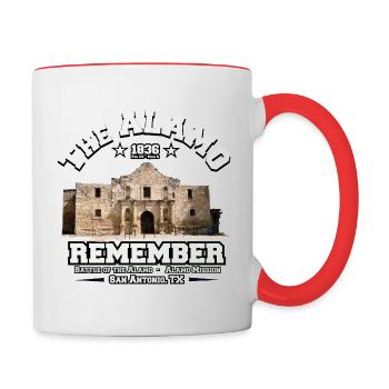 Remember Alamo - San Antonio Texas - Mug contrasté - blanc/rouge - Droite