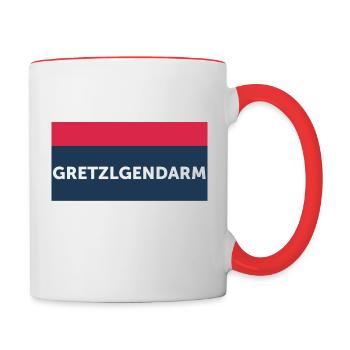 Original Wiener Polizei Schmäh Geschenkidee - Tasse zweifarbig - Weiß/Rot - Rechts