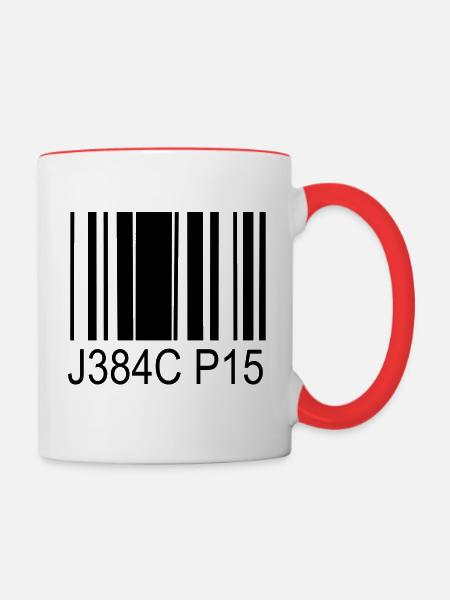 J384C P15 - Tasse zweifarbig - Weiß/Rot