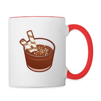 Dark chocolate mousse glass with biscuit - Contrasting Mug - white/red - Right