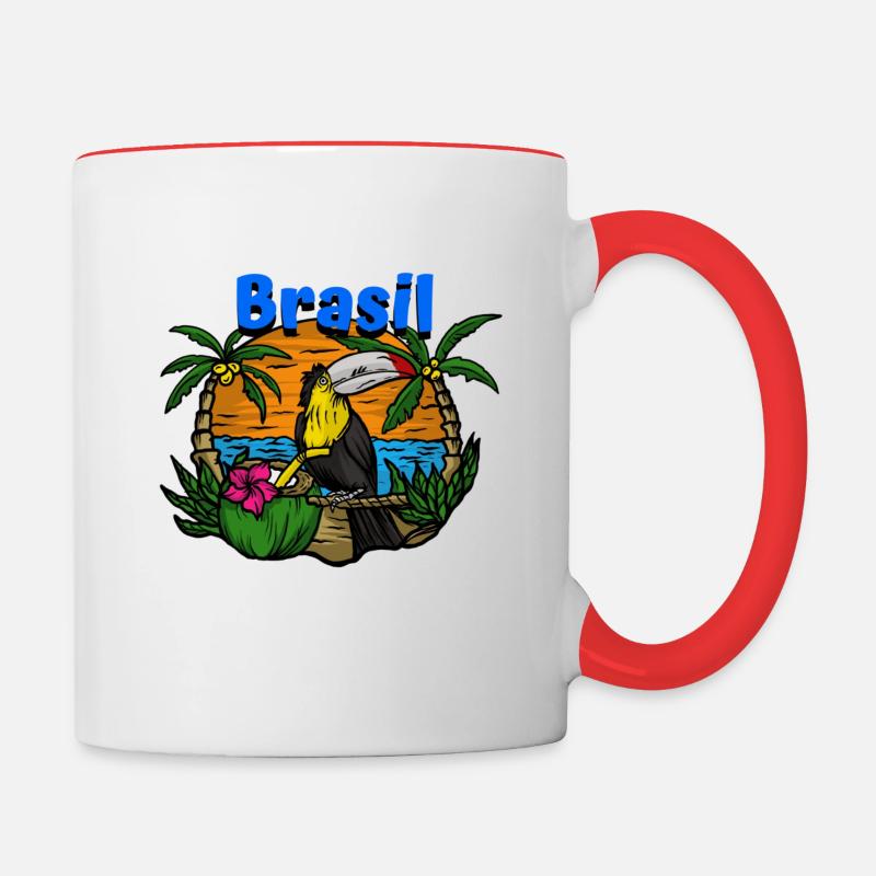 Logo de brasil - Mug contrasté - blanc/rouge