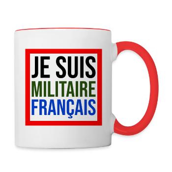 Military French gift French army - Contrasting Mug - white/red - Right