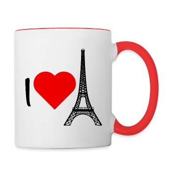 I love the Eiffel Tower - Contrasting Mug - white/red - Right
