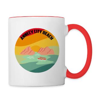 Annecy - Mug contrasté - blanc/rouge - Droite