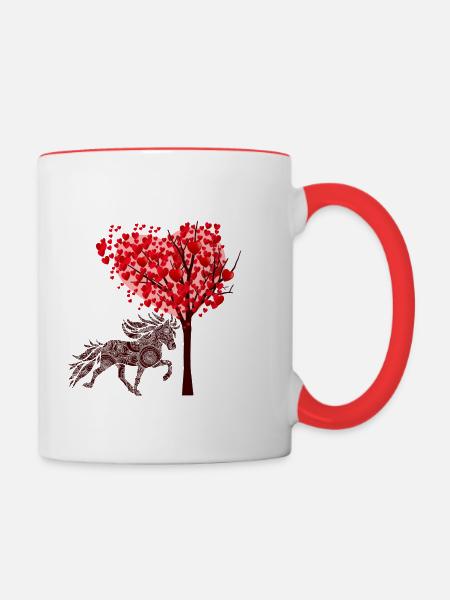 Tölter 3 Herzbaum - Tasse zweifarbig - Weiß/Rot