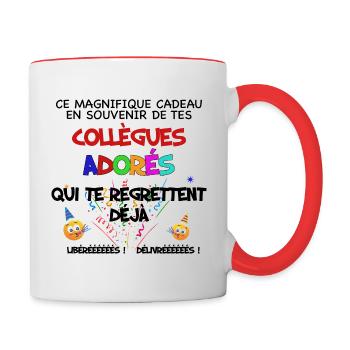 Tes Meilleurs Collegues adorés - Mug contrasté - blanc/rouge - Droite
