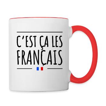 C'est ça les français - Mug contrasté - blanc/rouge - Droite