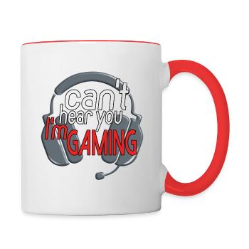 can't hear you, I'm gaming - Contrasting Mug - white/red - Right